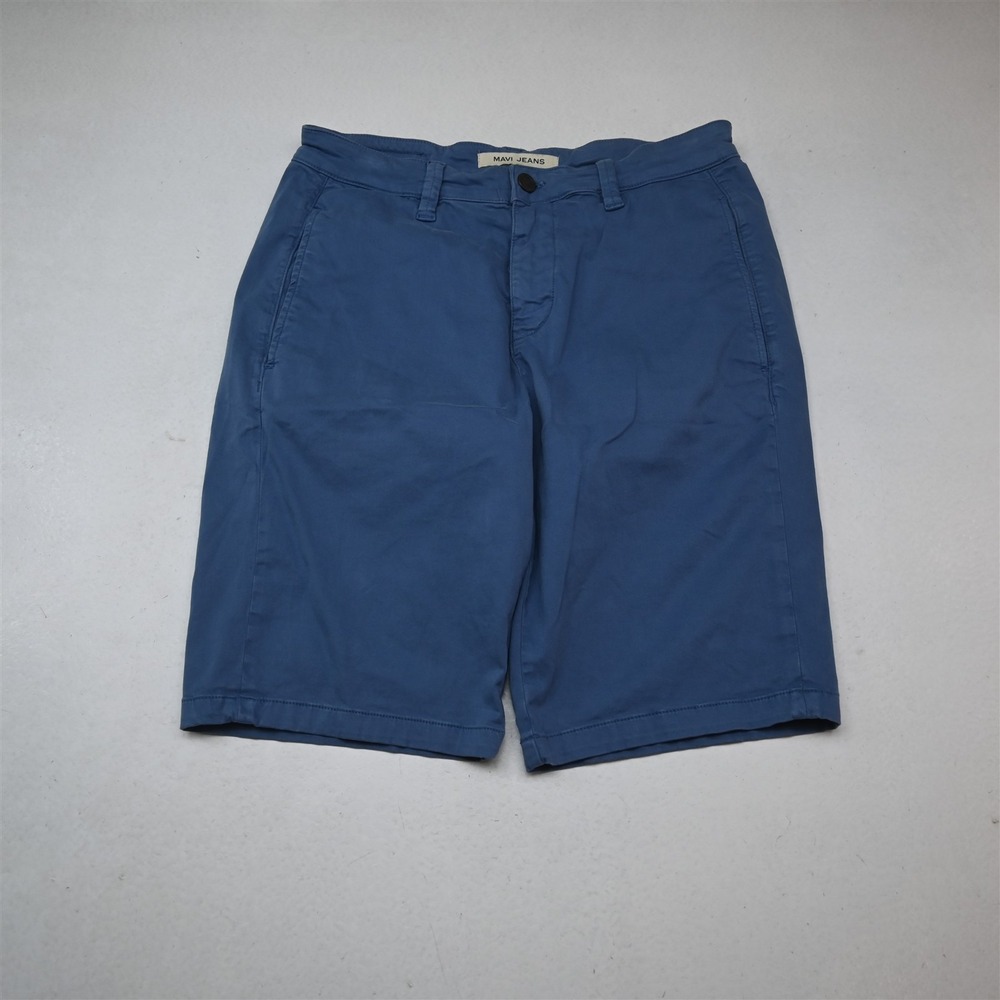 Mavi 32x11" Blue Mike Flat Front Chino Mens Shorts